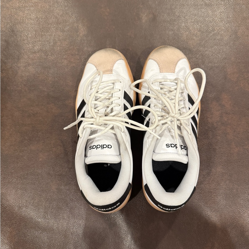 Adidas Gazelle White and Black Sneakers